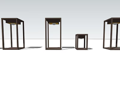 Modern Minimalist Floor Lamps With Dark Frame In Three Different Sizes For Indoor Home Decor 3d model