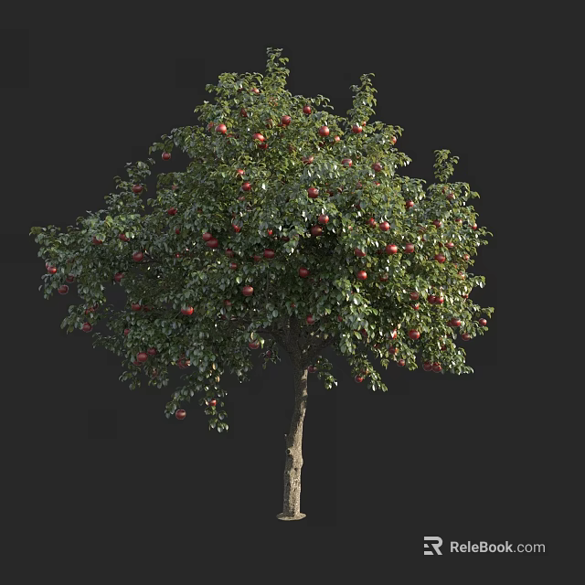 Vibrant Fruit Bearing Arbor With Lush Green Foliage And Red Apples 3d model 