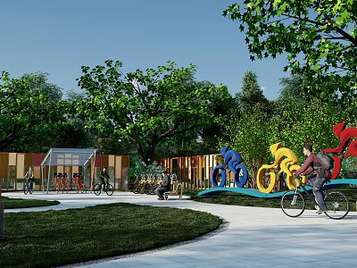 Modern Park Landscape 3d model