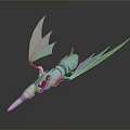 Futuristic Mechanical Dragon 3D Model Featuring Streamlined Design White Wings And Blue Glowing Details