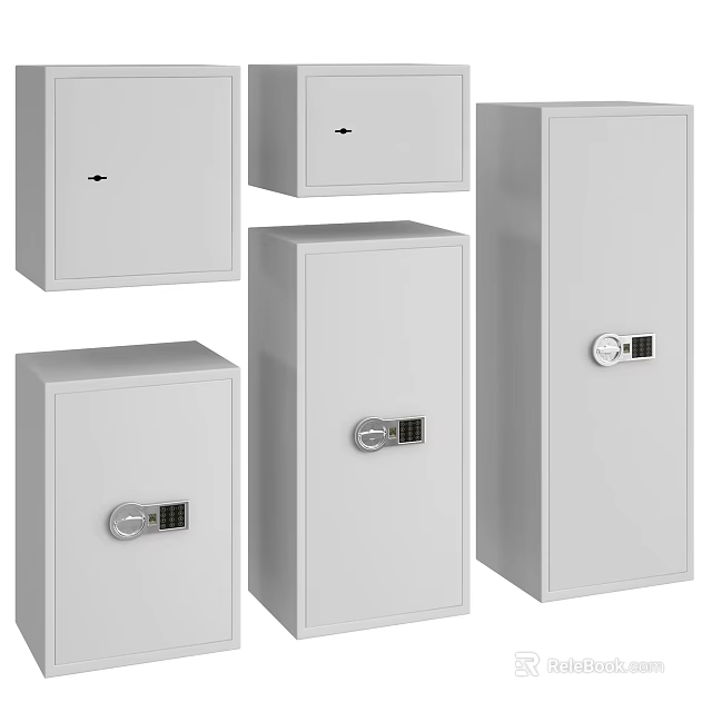 Commercial Safes With Various Sizes And Security Locks For Business Use 3d model