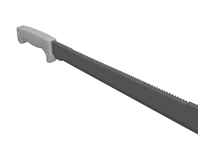 Military Style Serrated Weapon Knife With Long Blade And White Handle 3d model
