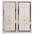 Modern White Wardrobe Design With Circular Gold Accent Patterns And Sleek Doors
