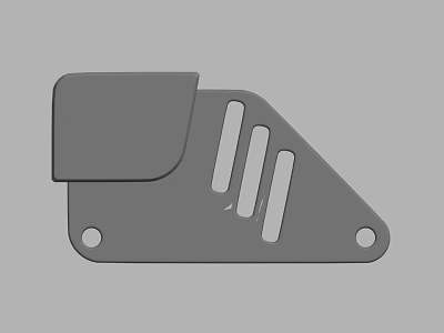Other Gray Metal Bracket with Two Holes and Parallel Slots Structure 3d model