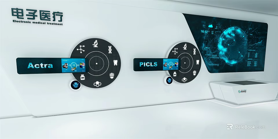 Flight Control Dashboard With PICLS Circular Knobs And Blue Screen Interface 3d model
