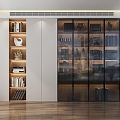 modern bookcase open bookcase glass bookcase 3d model