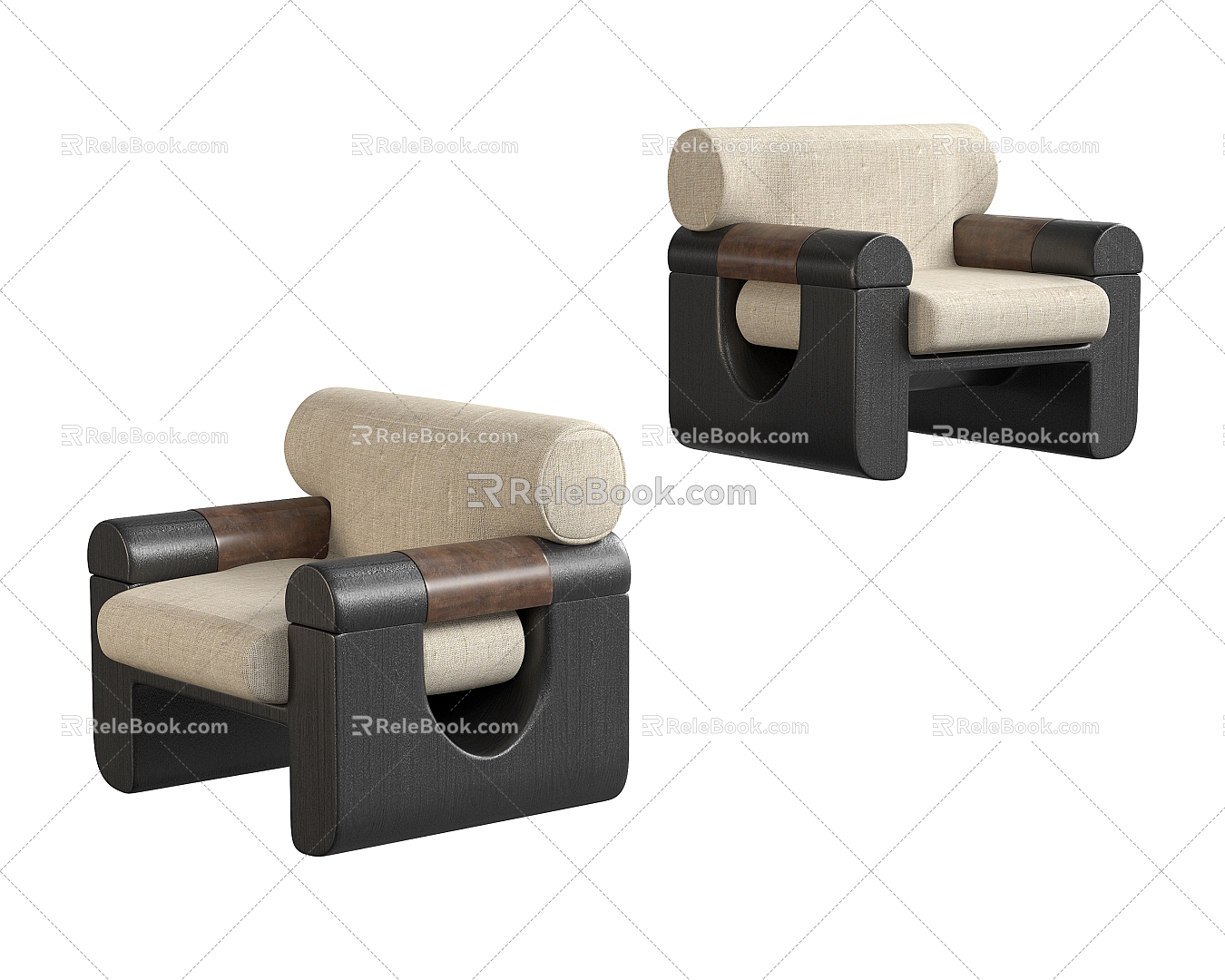 Quiet Wind Single Chair Leisure Chair 3d model