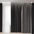 White Sheer And Dark Textured Linen Curtains For Modern Window Decor