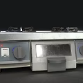 Two Burner Kitchen Appliance With Stainless Steel Surface And Control Knobs