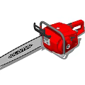 Eolomaq Red Industrial Chainsaw With Sharp Chain And Ergonomic Handle 3d model