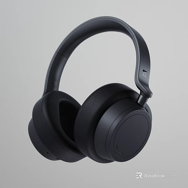 Black Over Ear Headphones With Sleek Modern Design And High Quality Audio Performance 3d model 