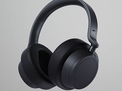 Black Over Ear Headphones With Sleek Modern Design And High Quality Audio Performance 3d model