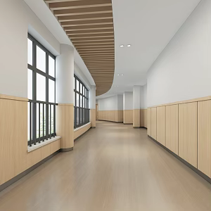 Modern aisle kindergarten aisle 3d model