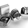 Leather Belts Packaged in Yellow Boxes with Various Colors and Metal Buckles
