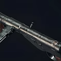 Vintage Rifle With Wooden Stock And Metal Barrel Displayed On Black Background