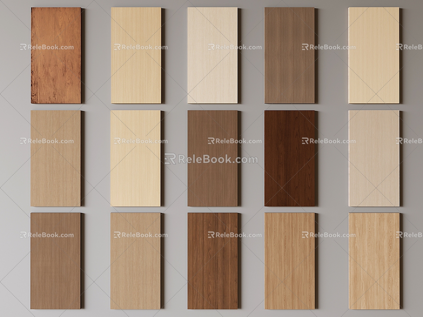 Solid wood veneer light log brown wood veneer wall panel great wall panel background decorative panel 3d model