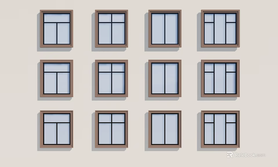 Various Casement Windows Designs Featuring Stylish Frames For Home Exterior And Interior 3d model