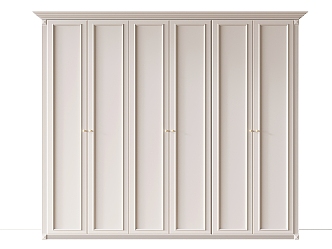 French wardrobe cream wardrobe multi-function wardrobe 3d model