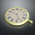 Vintage Golden Pocket Watch With Roman Numerals Cream Dial And Black Hands