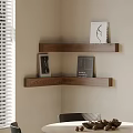 Modern Wooden Wall Decor Floating Shelves With Books And Photo Frame