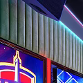 Modern KTV Interior Design With Neon Lights Large Screens And Comfortable Sofa