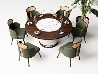 Dining Table and Chair Dining Chair Dining Table Rattan Chair Outdoor Chair Leisure Table Round Table Backrest Chair French Chair Coffee Chair Wood Chair 3d model