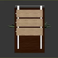 Modern Curved Furniture With Glass Top And Step Like Drawers Plus Potted Plant