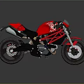 Striking Red Sport Motorcycle With Black Seat And Tires Silver Exhaust Modern Design