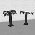 Tall Black Metal Stands With Multiple Round Decorative Lights For Event Decorations