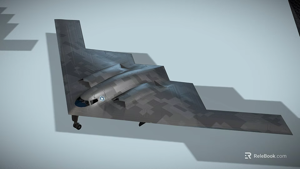 Advanced Stealth Fighter Jet With Flying Wing Design Camouflage Paint And Cockpit Window 3d model 