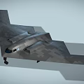 Advanced Stealth Fighter Jet With Flying Wing Design Camouflage Paint And Cockpit Window