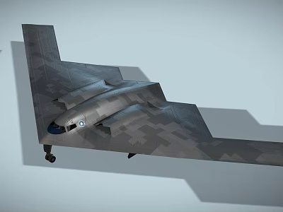 Advanced Stealth Fighter Jet With Flying Wing Design Camouflage Paint And Cockpit Window 3d model