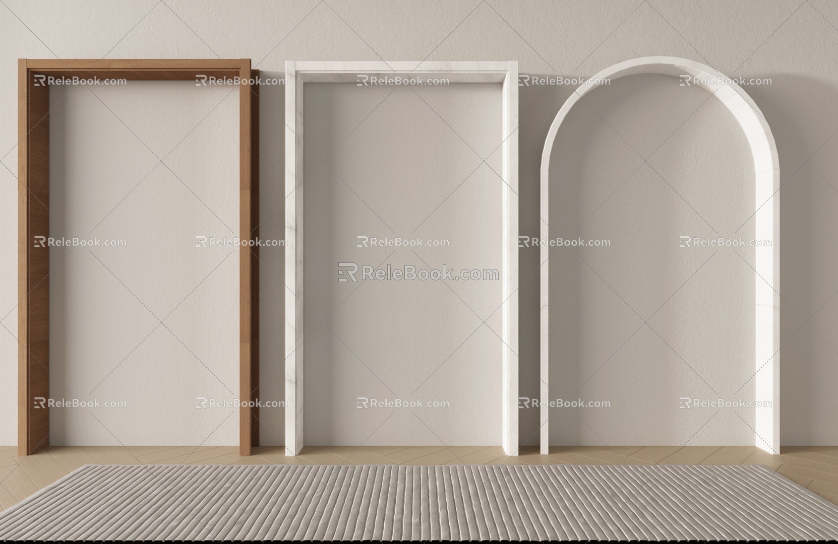 Modern Arch Interior Dumb Door Cover 3d model