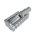 Metal Mechanical Industrial Component Featuring Cylindrical Tube And Square Base Structure