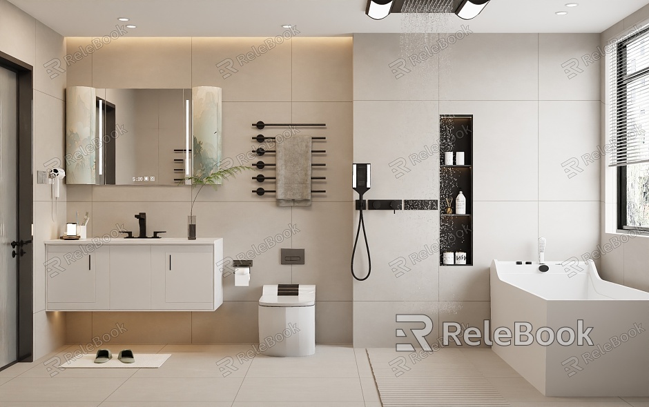 bathroom shower faucet bathtub bathroom cabinet bathroom mirror model