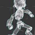 Game Movie Character Red Robot With Yellow Helmet And Light Blue Jacket In Dynamic Pose