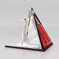 Egyptian Themed Pyramid Photo Spot With Transparent Display And White Dress