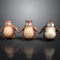 Chubby Cartoon Rodents With Different Belly Patterns Standing Together On Gray Gradient Background