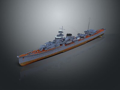 modern ship warship 3d model