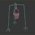 Sturdy Metal Frame Commercial Equipment With Hanging Bucket And Circular Rings