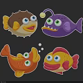 Colorful Cartoon Fish Wall Decor For Home Living Room Decoration