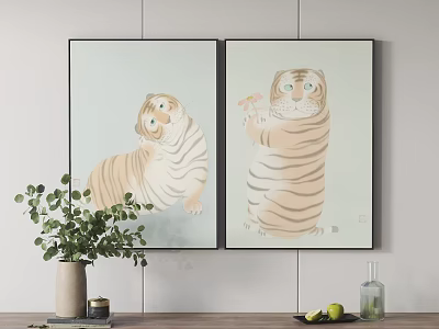Modern cartoon children's hanging painting decorative painting 3d model