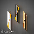 Modern Curved Wall Lamps in White Black Gold Metallic Design for Home Decor