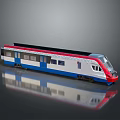 modern light rail train high-speed rail 3d model