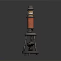 Retro microscope compound microscope magnifying glass experimental equipment 3d model