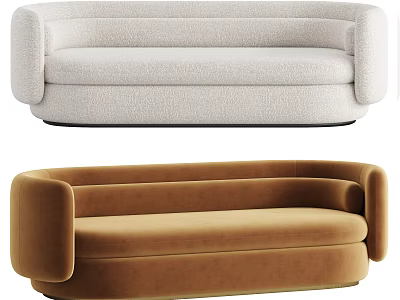 Modern Elegant Sectional Sofas in Beige and Brown with Comfortable Upholstered Design 3d model