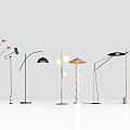 Floor Lamps Featuring Various Styles Different Designs Multiple Colors and Shapes 3d model