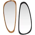 Stylish Irregular Shaped Mirrors With Wooden And Black Frames For Home Decor
