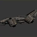 3D Rendered Cosmic Spaceship With Four Large Engines And Textured Body