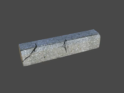 Natural Stone Wood Composite Block With Textured Surface And Cracks For Decorative Building Use 3d model